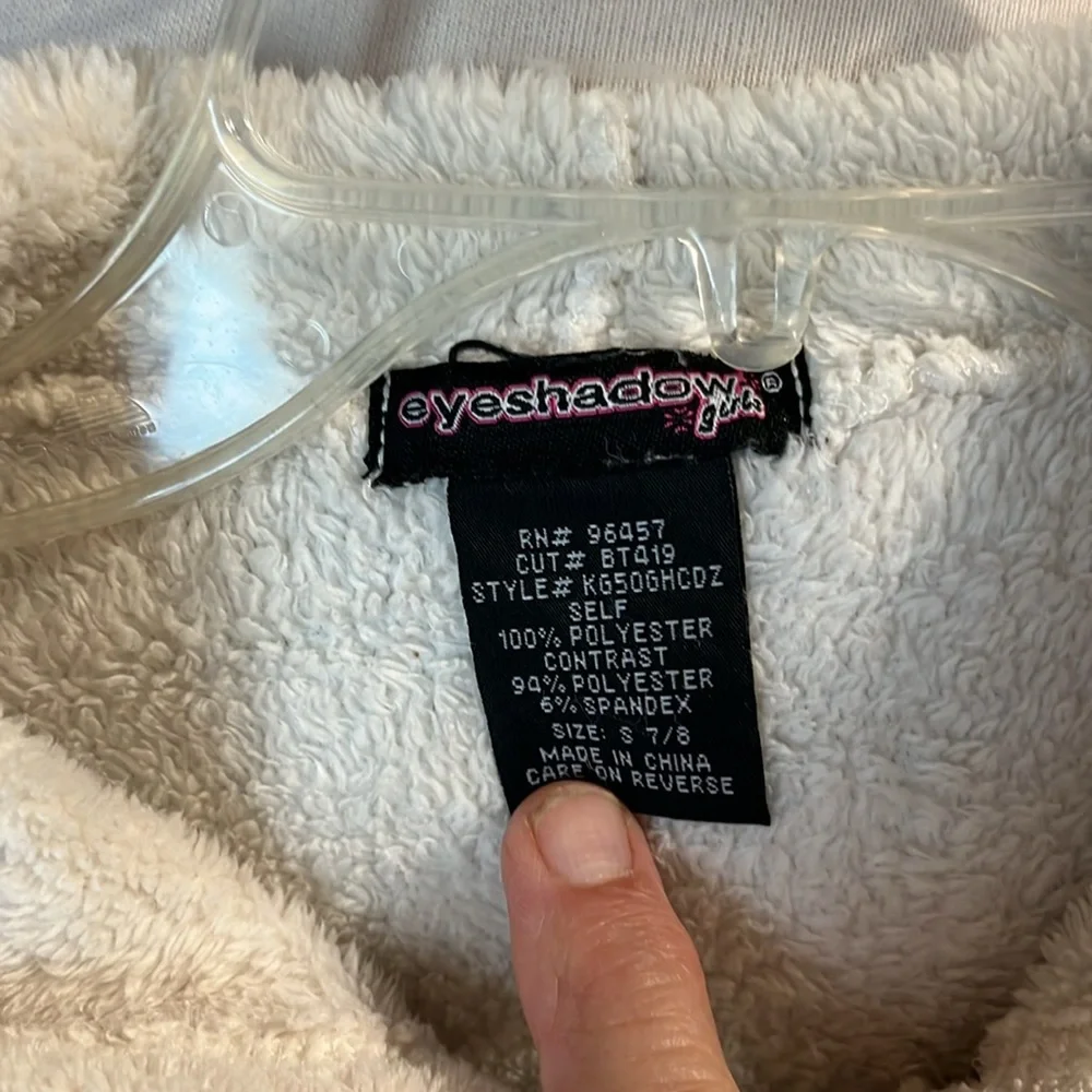 Self Esteem Fleece Hooded Zip Jacket Girls 7 8 Hippie Butterfly
